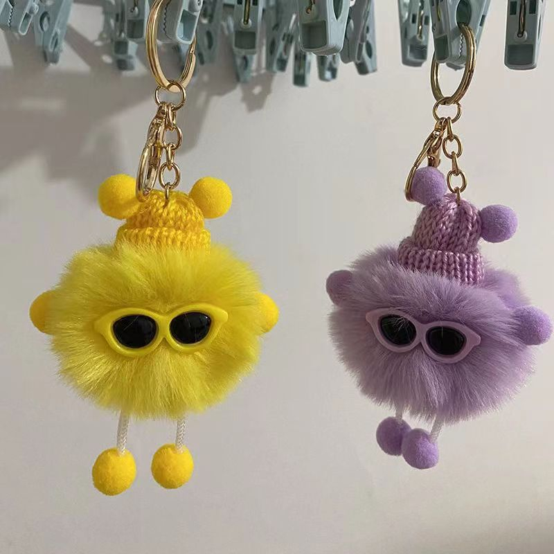 Gantungan Kunci Bulu Kelinci Rex Mini Gantungan Kunci Berbulu Pernak Pernik Pom Pom Keychain Trinket Pompon Gantungan Kunci