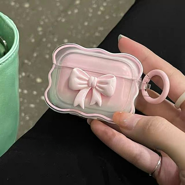 Korea Lucu 3D Permen Warna Busur Gradien Bening Earphone Case Untuk Airpods1 2 Pro Perbatasan Bergelombang Pelindung Soft Cover Untuk Airpods3