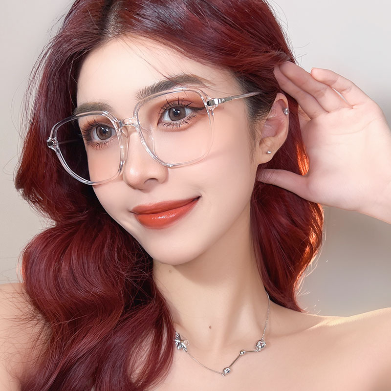 [antop]Fashionable Kacamata Anti Cahaya Biru Kacamata Berubah Warna Square Flat Light Glasses