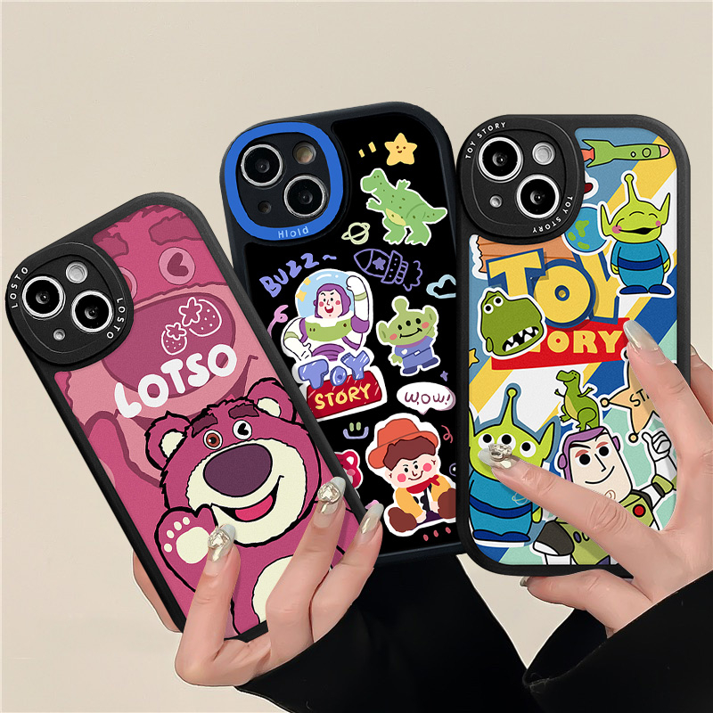 Oppo A17 A15 A57 A95 A12 A16K A74 A96 A16 A5s A17K A55 A54 A77s A76 A16E A3S A1K A94 A7 Reno 5Z 8 7 7Z 5F 5 6 A53 A92 A9 A5 A31 Kartun Strawberry Bear Manyo Toy Story Sarung Soft Case