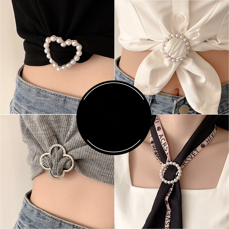 Baju knotted button square scarf Kancing Tetap Gesper Logam