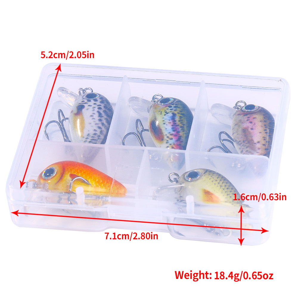HENGJIA 5pcs mini crankbait umpan minnow pancing swimbait fishing lure ikan hook kail topwater with Fishing bOX