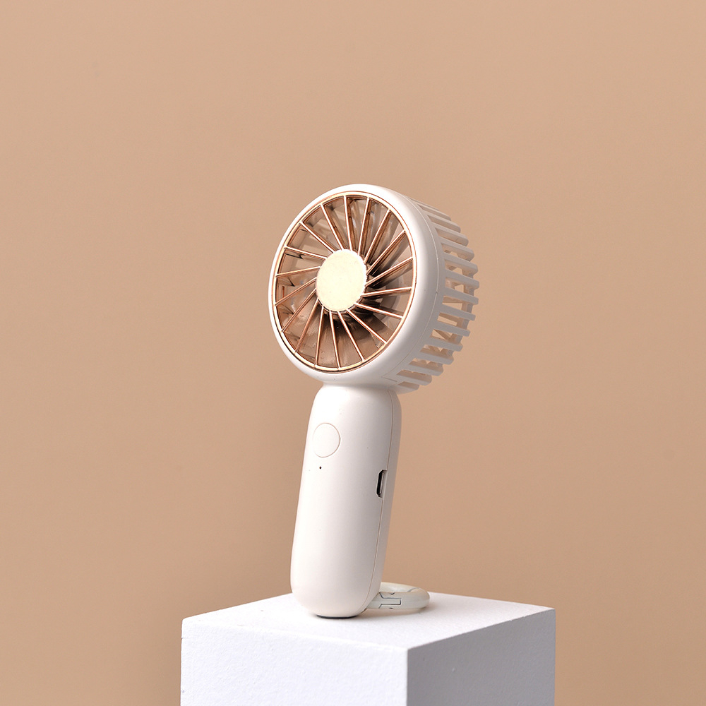 Tas Gantung Genggam Kipas Kecil Mini Portable Handy Fan Cute USB Charging Outdoor Korean INS Milky White Simple Elektrik Dengan Cincin Bisa Gantung Siswa Tas Sekolah