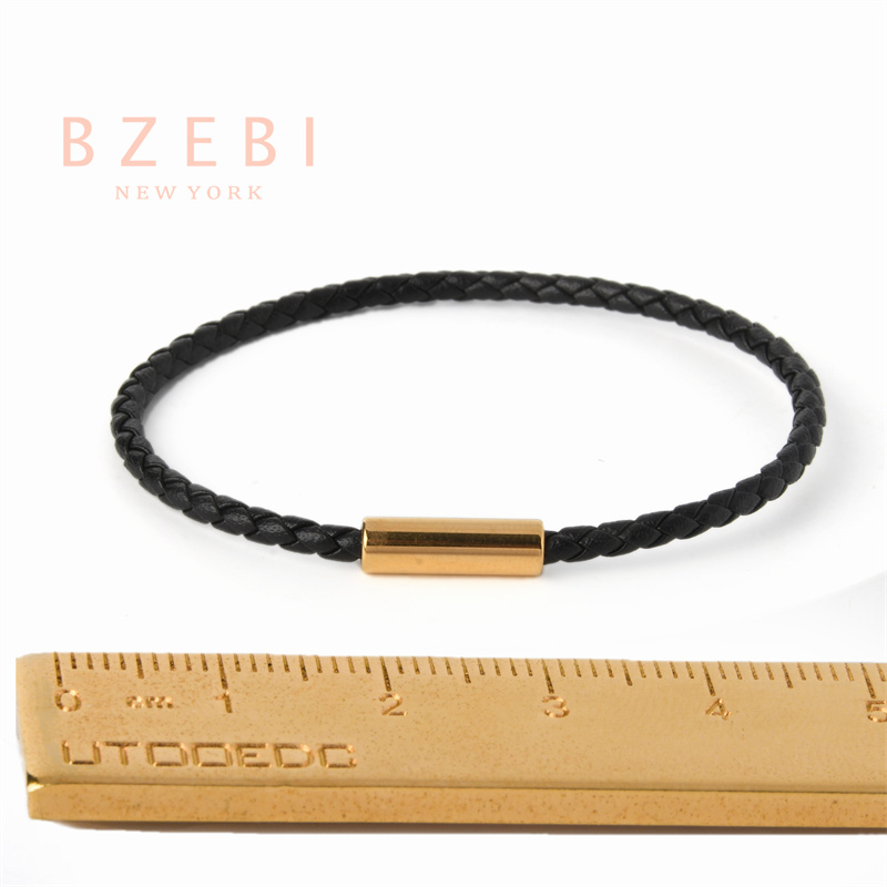 Bzebi Gelang Charm Titanium Steel Emas 18k Dengan Berlian, Anti Karat, Aksesoris Fashion Wanita, Perhiasan Gaya Korea, Hadiah Ulang Tahun Dengan Kotak Eksklusif 1258b