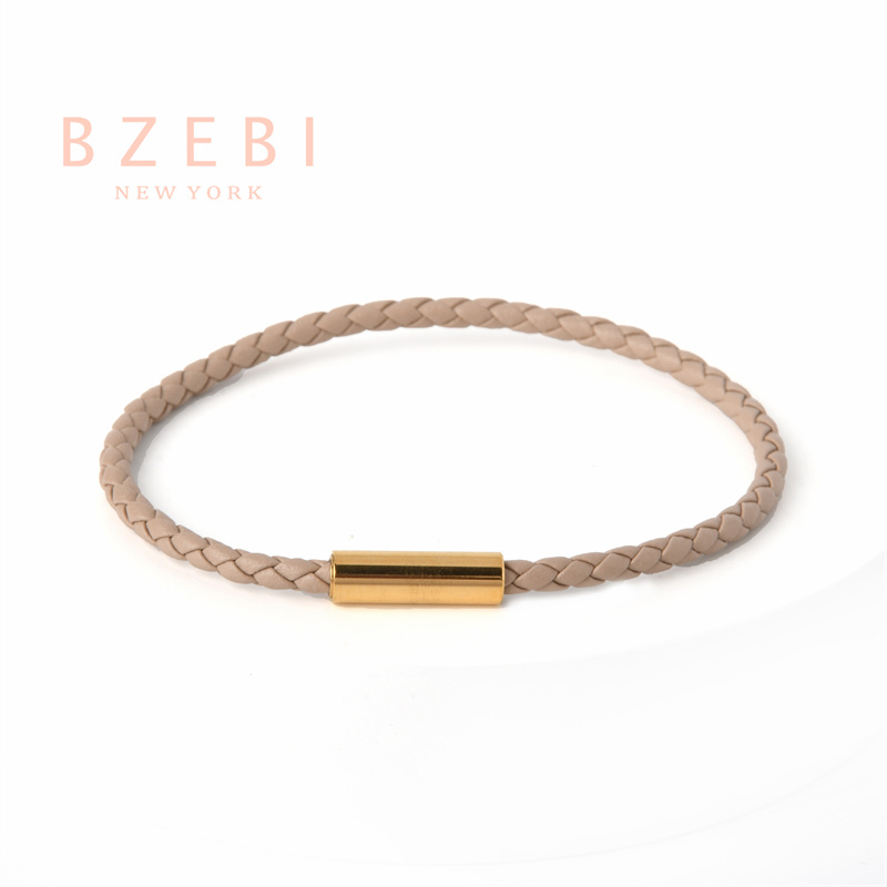 Bzebi Gelang Charm Titanium Steel Emas 18k Dengan Berlian, Anti Karat, Aksesoris Fashion Wanita, Perhiasan Gaya Korea, Hadiah Ulang Tahun Dengan Kotak Eksklusif 1258b