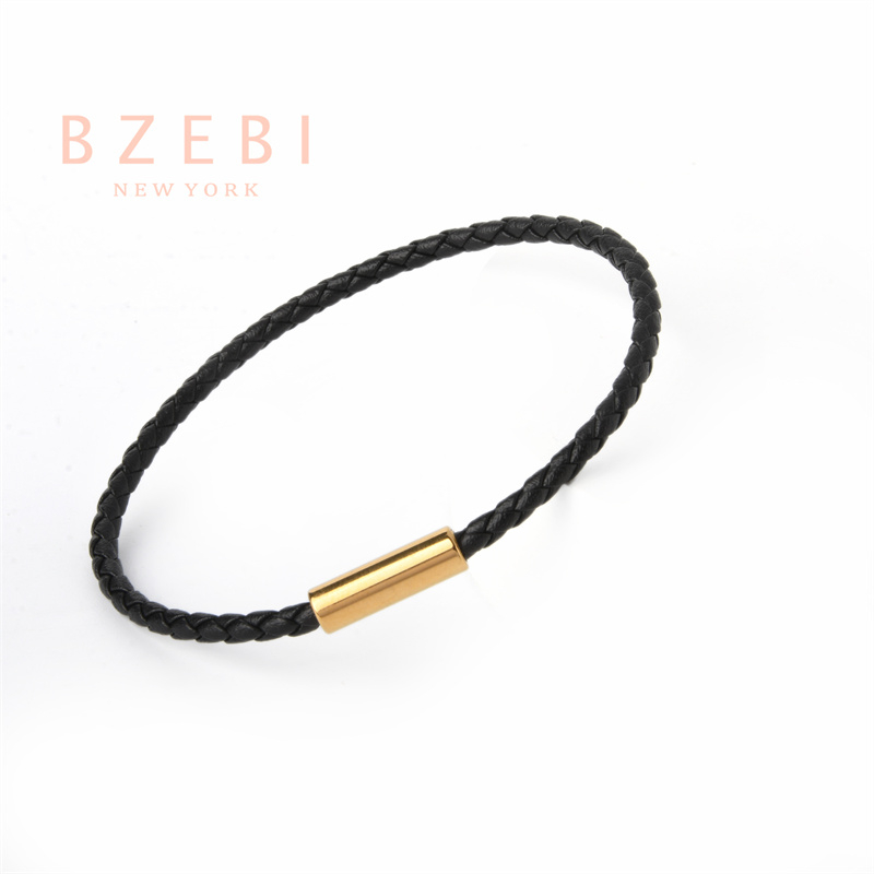 Bzebi Gelang Charm Titanium Steel Emas 18k Dengan Berlian, Anti Karat, Aksesoris Fashion Wanita, Perhiasan Gaya Korea, Hadiah Ulang Tahun Dengan Kotak Eksklusif 1258b