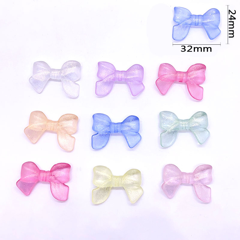 10 Pcs Warna-Warni Retak Akrilik Transparan Frosted Busur Manik-Manik Diy Gelang Rambut String Beads Aksesoris