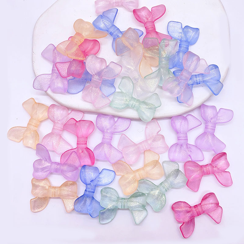 10 Pcs Warna-Warni Retak Akrilik Transparan Frosted Busur Manik-Manik Diy Gelang Rambut String Beads Aksesoris