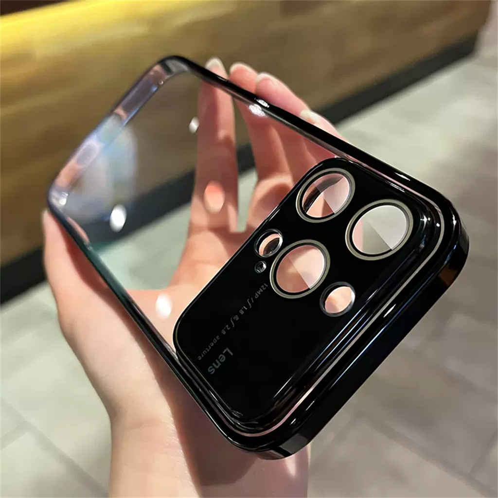 IPHONE Casing Lensa Proteksi Kamera Iphone14 Pro Max Transparan Mewah Iphone12 13 Pro Max14 Plus 11 Pro Max Cakupan Penuh shockproof soft case