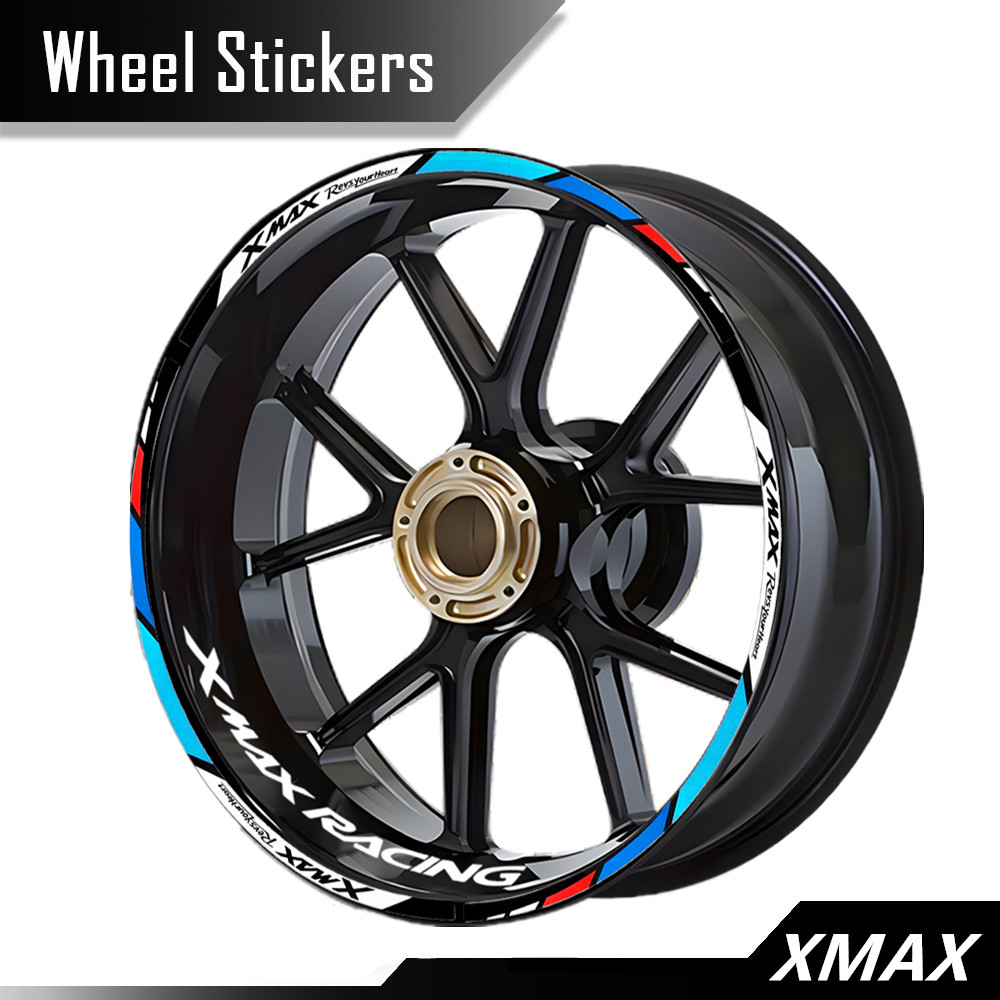 Stiker Roda Reflektif YAMAHA XMAX Depan 15 &quot;Belakang 14&quot; Hub Decals Rim Tape Aksesoris Motor Untuk YAMAHA XMAX 150 250 300 Xmax300 Xmax250 Xmax150