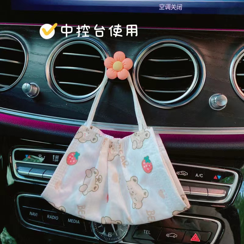 Car Creative Cute Flower Invisible Hook, Pengait Dekorasi Kartun Mobil