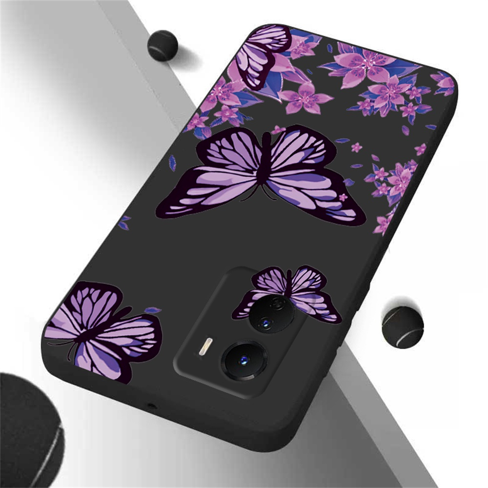 Case Redmi Note12 Redmi A1 A2 10C 10A 9C 9T Note 11S 10 5G 10S 9S 8 Pro Xiaomi Poco M5S M3 X3 Pro NFC Butterfly Soft Pattern TPU Pinggir Bumper Cover Dengan Holder