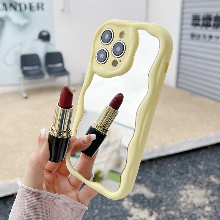 【Macaron Cream】Pretty Make Up Mirror SoftCase IPhone 7 8 Plus X Xr XS Max IPhone 11 12 13 14 Pro Max Women's Fashion Camera Protect Phone Case