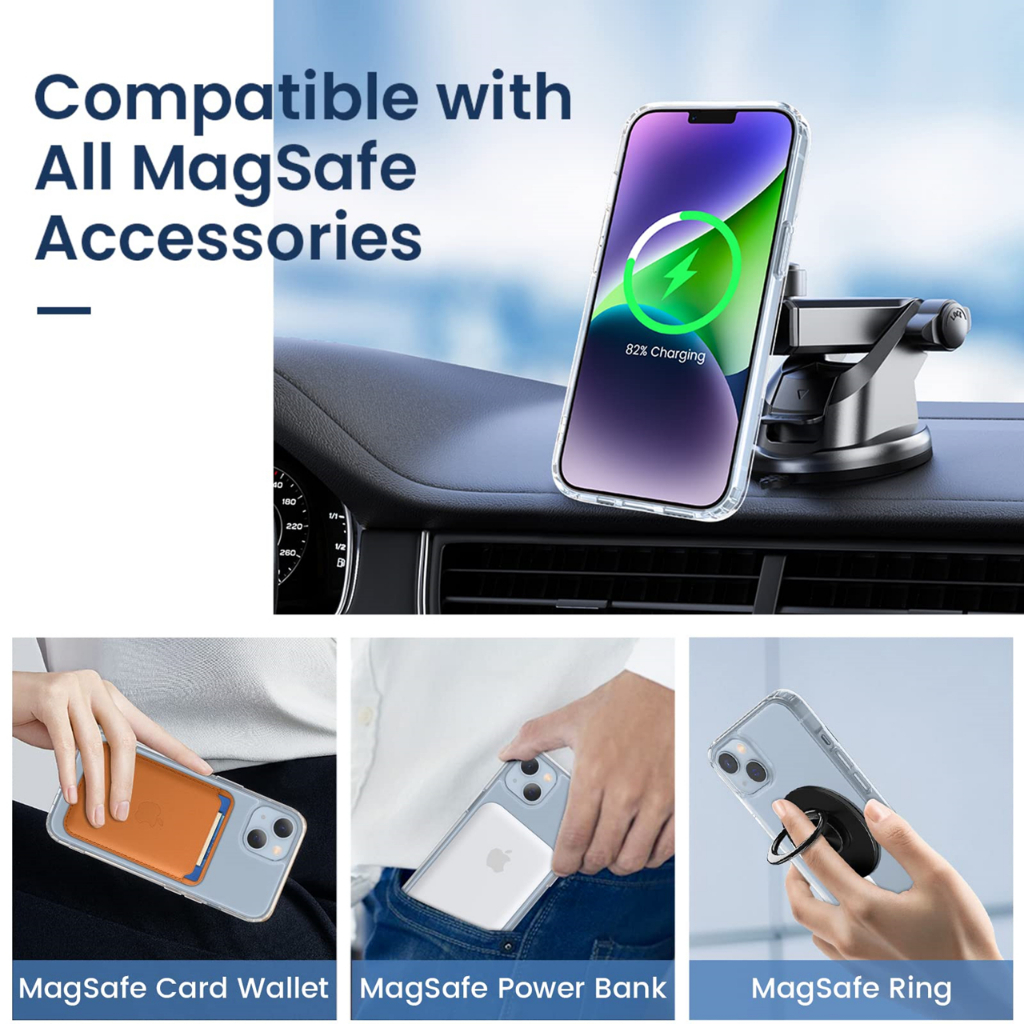 IPHONE Dllencase 2in1 Untuk Pengisian Nirkabel Magnetik Transparan Case Untuk Iphone14 12 11 13 Pro Max Casing X001