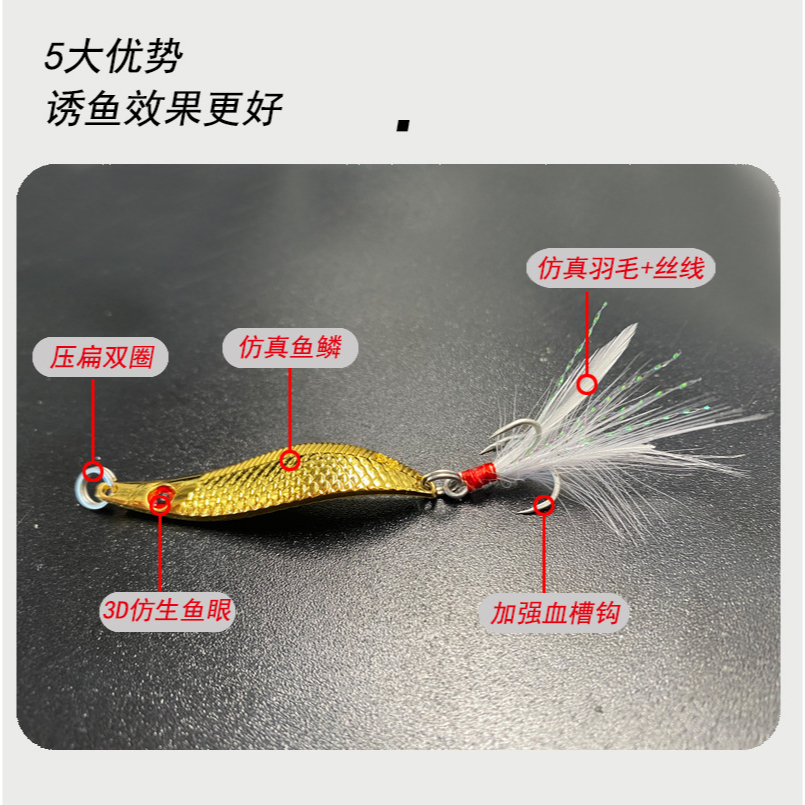 1pcs Sendok Memancing Umpan Swimbait 5g /7g /10g /15g /20g Spinner Crankbait Tenggelam Bass Wobbler Umpan Kekuatan Pancing Hook Tackle