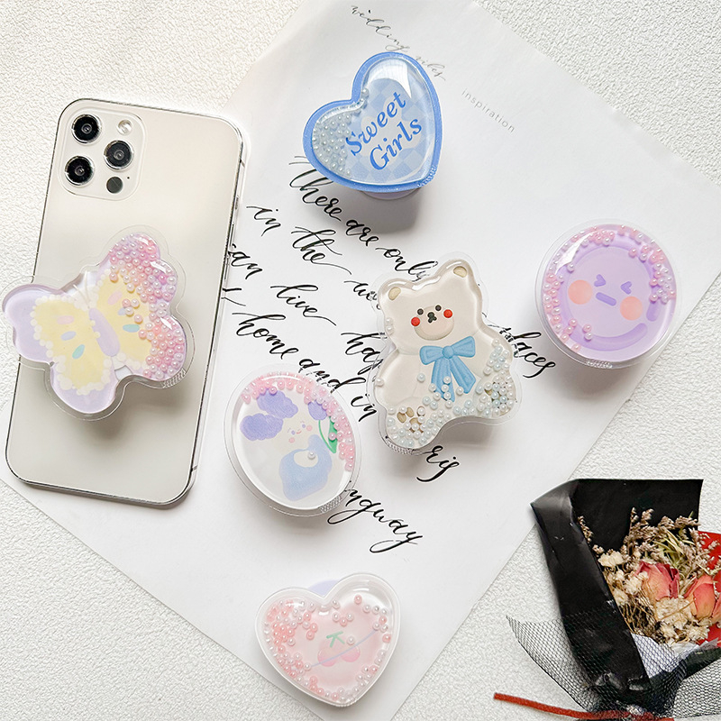 Bear Cherry Butterfly Phone Holder Ins Lucu Braket Telepon Stand Telepon