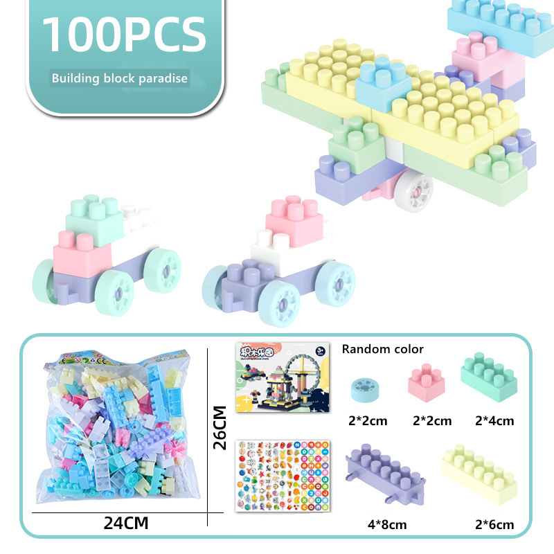 100pcs / set Mainan Balok Bangunan DIY Bahan ABS Untuk Edukasi Anak