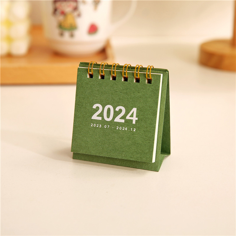 1pcs2024kalender Mini Desktop Dekorasi Meja Portable Note Calendar Ornament