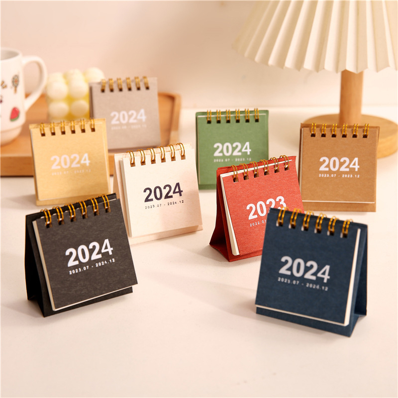 1pcs2024kalender Mini Desktop Dekorasi Meja Portable Note Calendar Ornament