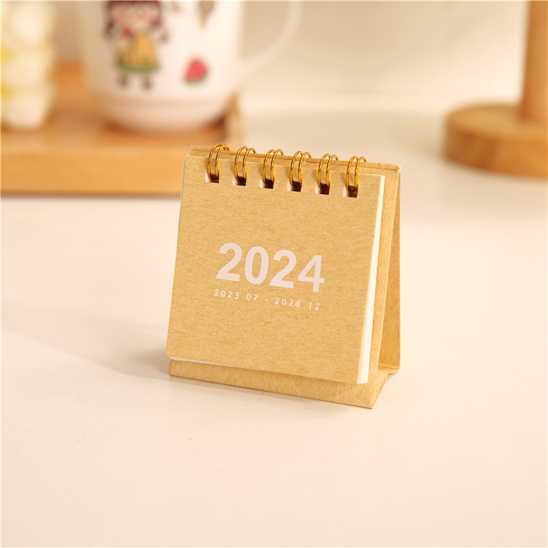 1pcs2024kalender Mini Desktop Dekorasi Meja Portable Note Calendar Ornament