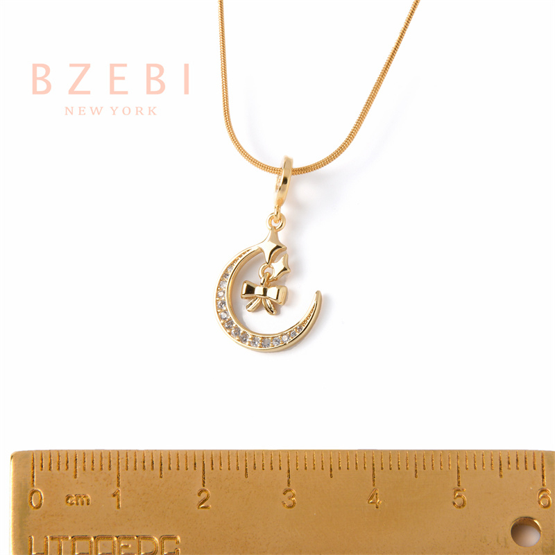 BZEBI Kalung Kabel Baja Titanium 18k Gold Gaya Korea Untuk Hadiah Ulang Tahun Wanita 186n