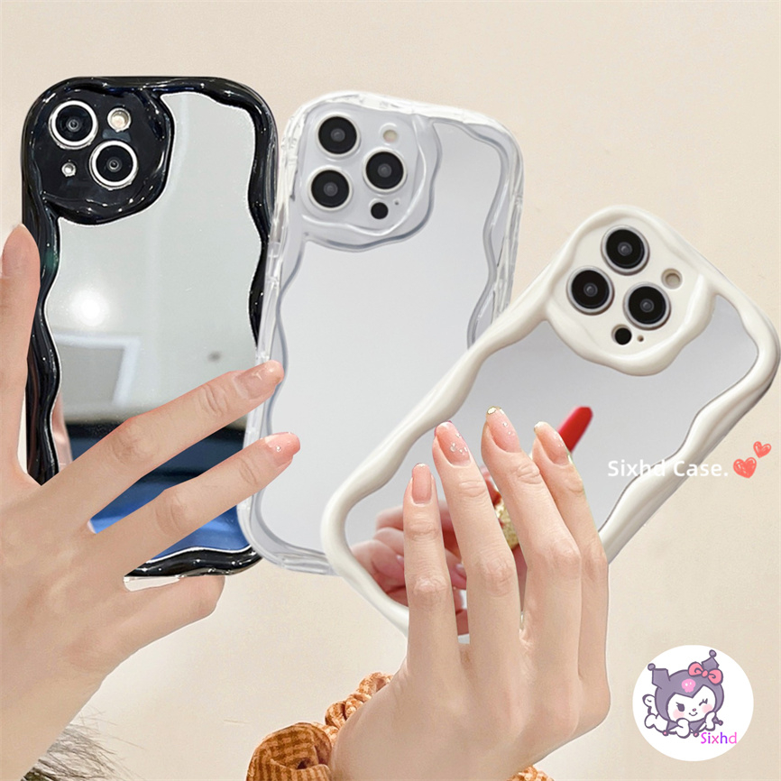 Redmi 12C 11A 10C 9T 9C Note 12s 12 11 11s 10s 9s 12Pro A2 A1 10 10A 9A Xiaomi 11 Lite 12 Lite Poco X3Pro Simple 3D Cermin Bergelombang Melengkung Casing Ponsel Pelindung Kamera Soft Cover
