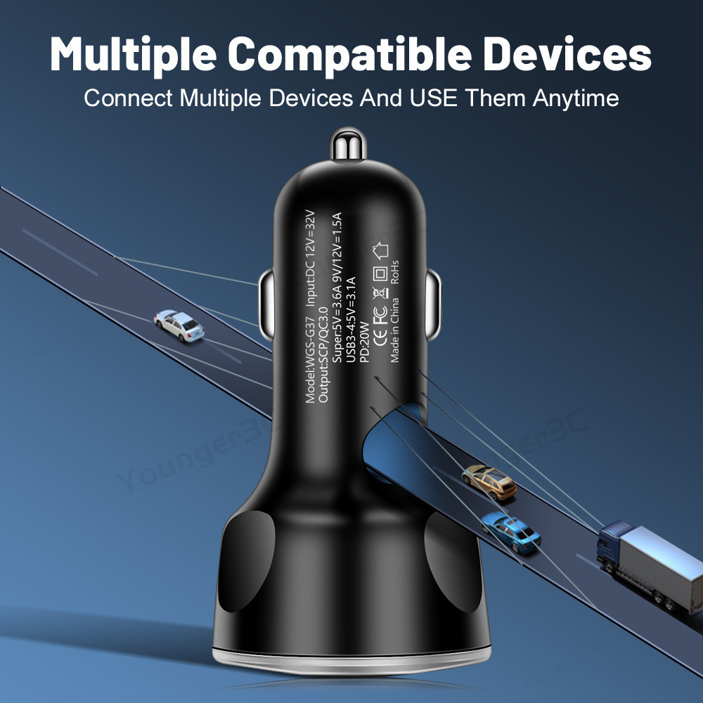 5 In 1 Multi Port Pengisian Daya Super Cepat 5 Port Adaptor Pengisian Daya Perjalanan Dengan Tampilan Digital Adaptor Pengisian Daya 4usb + Pd Dengan Tegangan