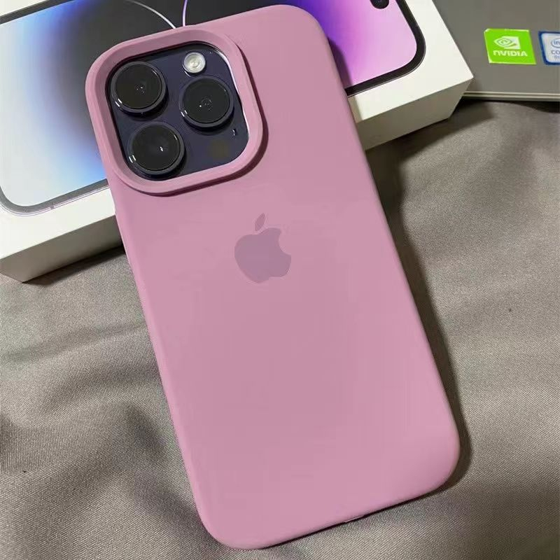 IPHONE Casing Ponsel Silikon Cair Perlindungan Lensa Kamera Mewah Untuk Iphone14 Pro Max13 12 Pro Max Shockproof Soft Cover Iphone11