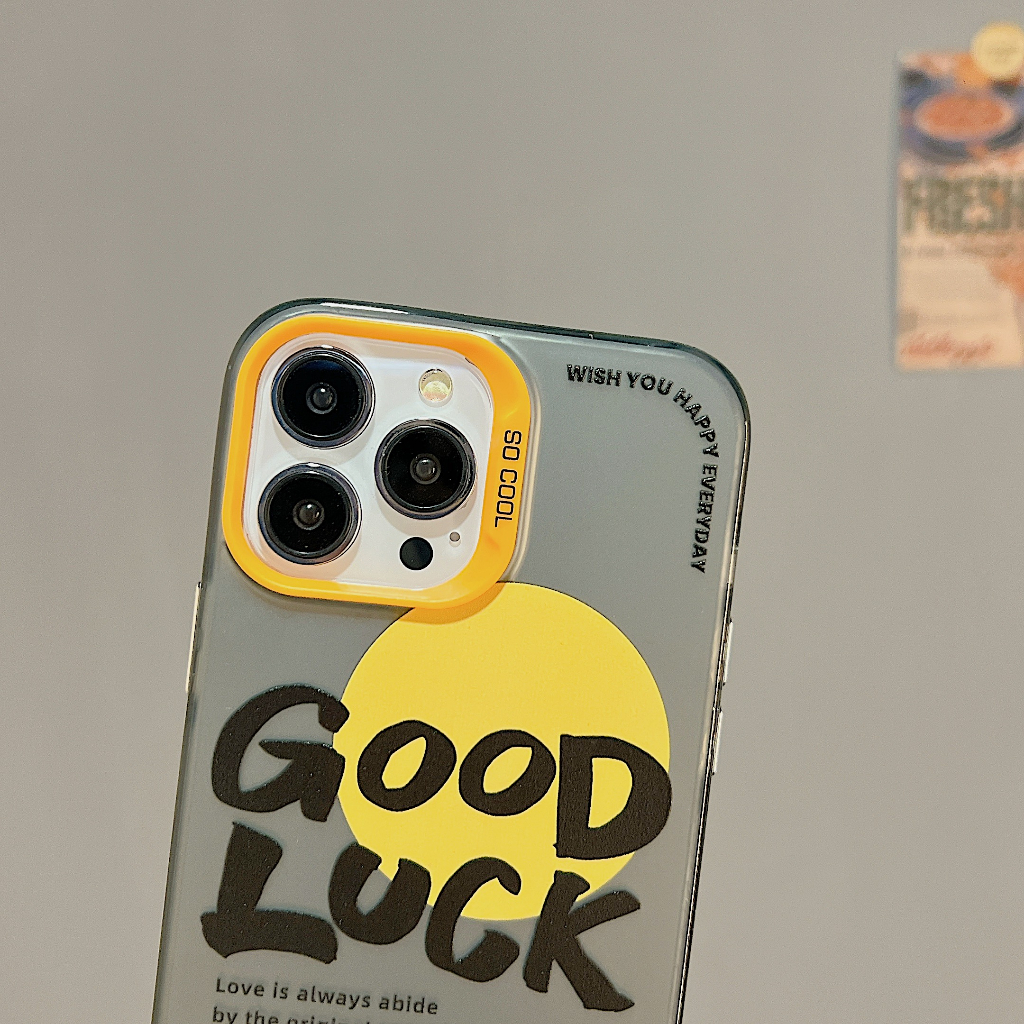 New!! Double layer colored Acrylic Hard case good luck Phone case for iPhone 11 12 13 14 Pro max Frosted anti fall Cover Casing IPhone