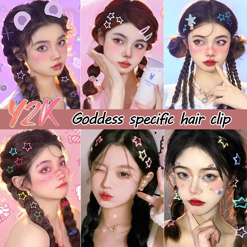 12pcs/set Bentuk Bintang Permen Warna Korea Manis Jepit Rambut Untuk Gadis Lucu Buah Bb Jepit Rambut Barrettes Hiasan Kepala Aksesoris Rambut Fashion Anak