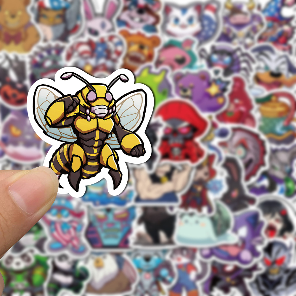 60pcs stiker kartun animasi 90an s handphone laptop stiker anti air