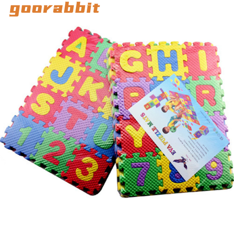 36 Pcs / set bayi pad puzzle Lantai Bahan Busa EVA Alas Bermain Anak-Anak Matras Puzzle Abjad angka Mini - mainan Anak Edukasi