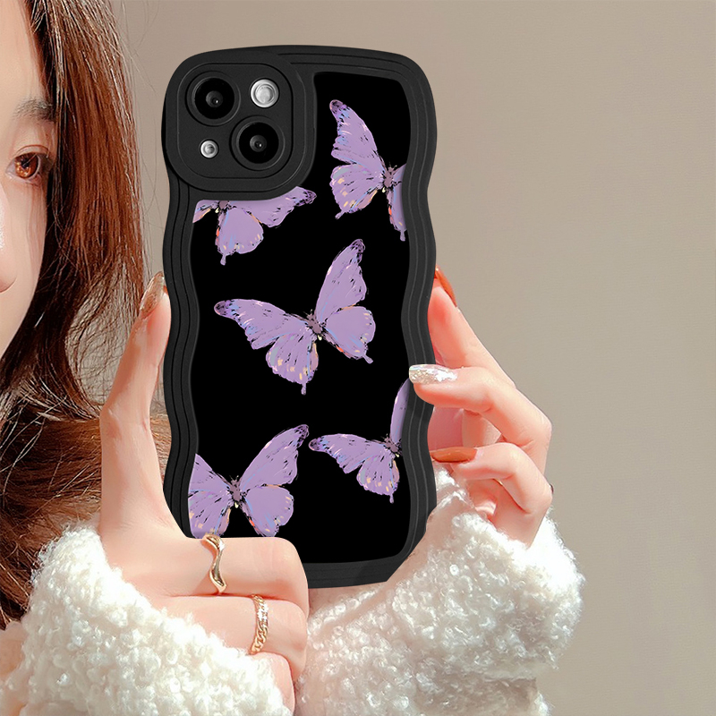 Ins Fashion Fantasy Butterfly Case for Infinix Smart 6 4  5 Plus Hot  9 11 12 10 Play Note 12 G96 10Pro Hot 20s 8 9 12 Pro 10s 11s 10Lite 20 10 12i Love Heart Wavy Edge Soft Case