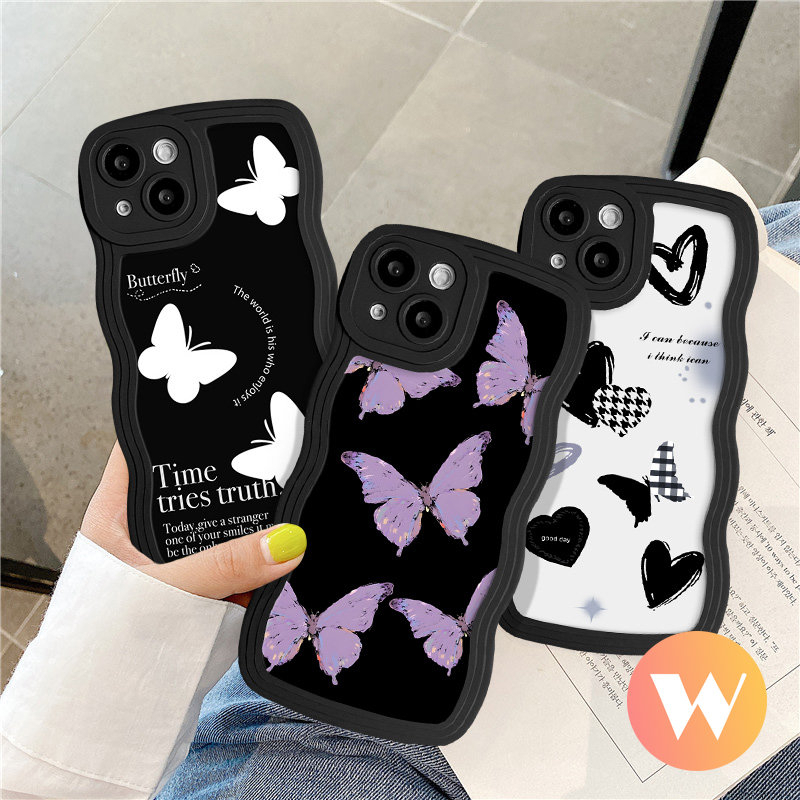 Ins Fashion Fantasy Butterfly Case for Infinix Smart 6 4  5 Plus Hot  9 11 12 10 Play Note 12 G96 10Pro Hot 20s 8 9 12 Pro 10s 11s 10Lite 20 10 12i Love Heart Wavy Edge Soft Case