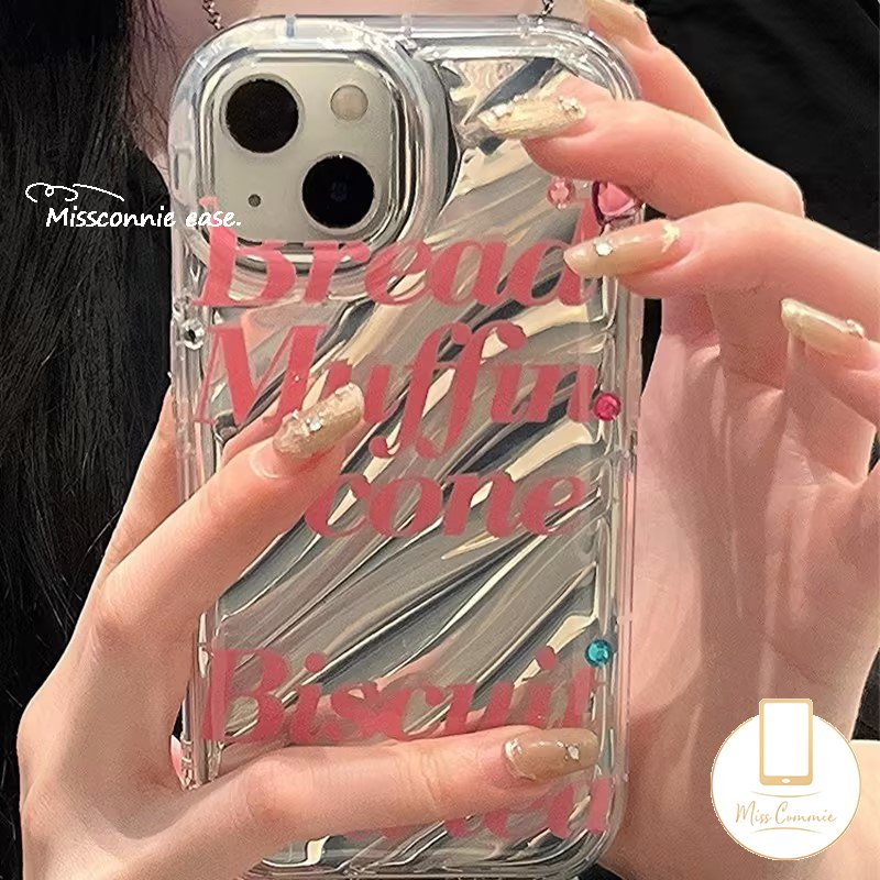 IPHONE Luxury Simple Love Alphabet Case Kompatibel Untuk Iphone7 8 6 6S Plus 12 11 13 14 Pro MAX XR X XS MAX SE 2020 Ins Kartu Laser Kreatif 3D Stereo Pola Korgasi Bening Soft Cover