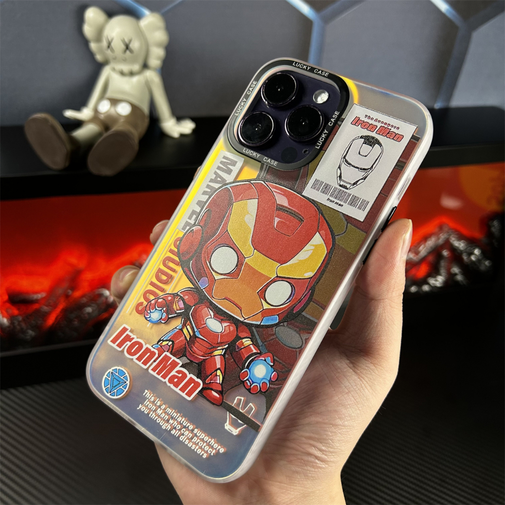 Dllencase Sparkling Laser Phone Case Untuk Iphone 14kamera Protection Berubah Warna Matte Back Cover Untuk13 12 11 Pro Max H068