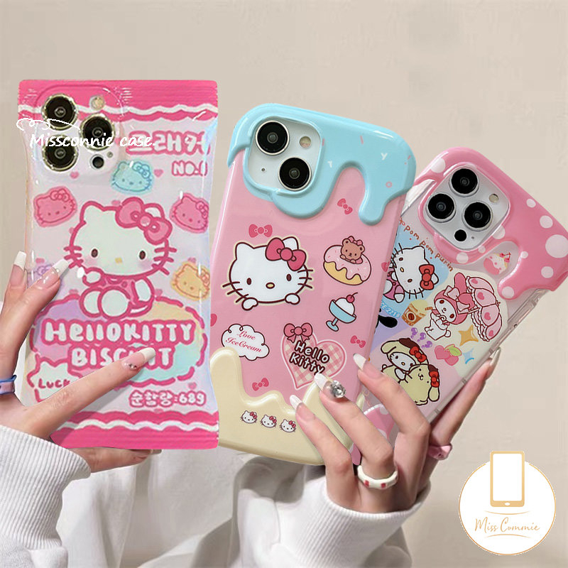 Soft Case Pelindung Kamera Motif Kartun Hello Kitty Biskuit Permen Untuk iPhone 11 XR 8 7 6 6s 14 Plus 12 14 13 Pro Max 11 Pro Max X XS Max SE 2020