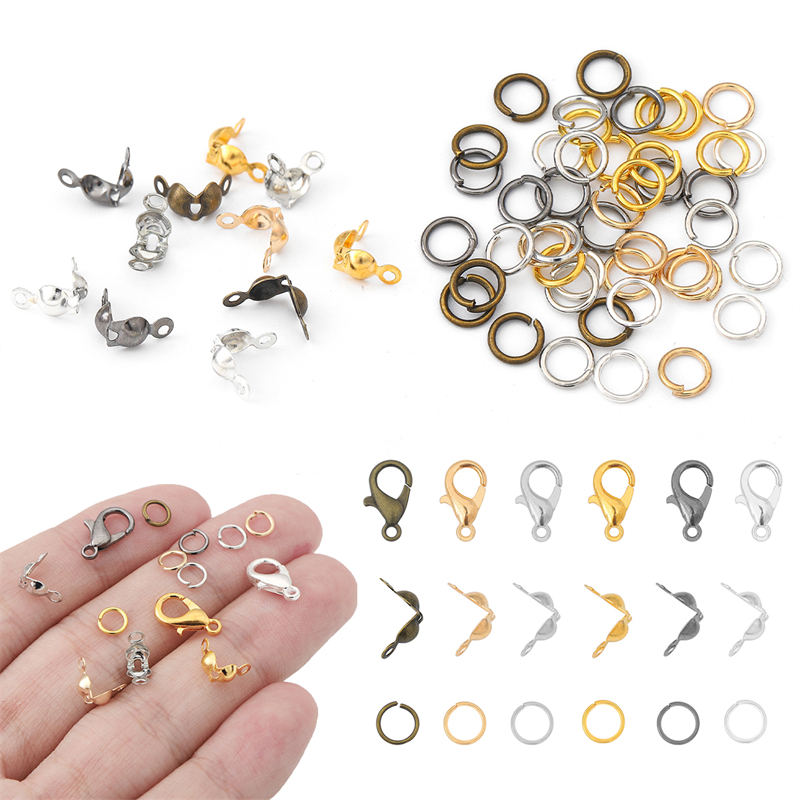 1set 80pcs Bahan Perhiasan Lompat Cincin/Jepit &amp; Kait/Lobster Clasps Untuk Membuat Perhiasan DIY Temuan Perlengkapan Aksesoris