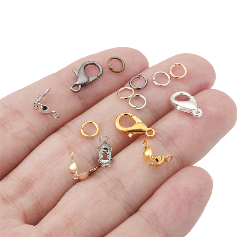 1set 80pcs Bahan Perhiasan Lompat Cincin/Jepit &amp; Kait/Lobster Clasps Untuk Membuat Perhiasan DIY Temuan Perlengkapan Aksesoris