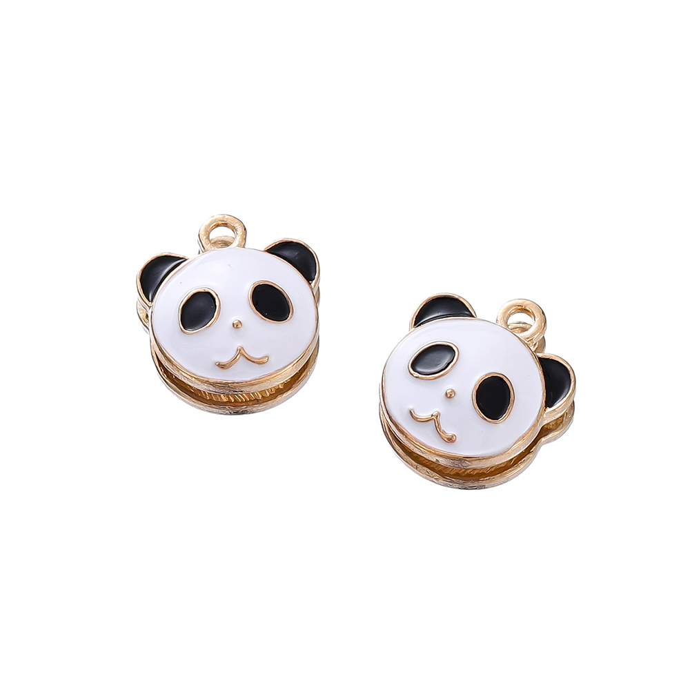 St kunkka 4pcs Liontin Seri Panda Tetes Minyak Bahan Alloy Untuk Liontin Gelang DIY