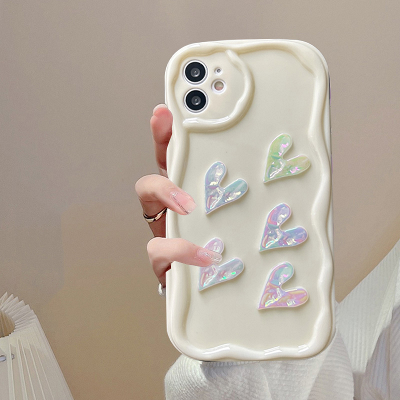 Redmi 12C A1 10C 10 10A 9 9A 9C 9T Note 12 12s 11s 10s 11 10 9s 9 Pro Xiaomi Poco X3 X3NFC X3Pro 12 11 Lite Handmade 3D Pearl Love Heart Phone Case Lembut Sarung Pelindung