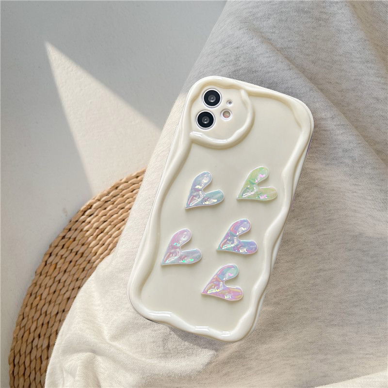 Redmi 12C A1 10C 10 10A 9 9A 9C 9T Note 12 12s 11s 10s 11 10 9s 9 Pro Xiaomi Poco X3 X3NFC X3Pro 12 11 Lite Handmade 3D Pearl Love Heart Phone Case Lembut Sarung Pelindung