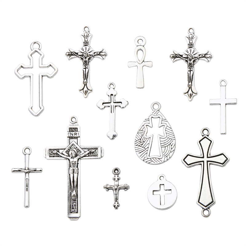 Indah Fashion Vintage Alloy Pendant Cross Series Liontin Perhiasan DIY Untuk Membuat Perhiasan