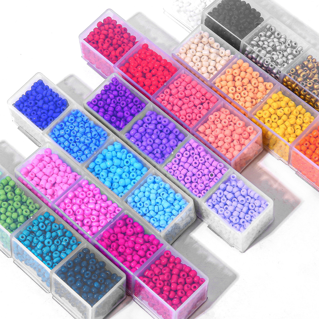 1box Beads Kit 3mm 28warna Manik-Manik Biji Kaca Plastik Alfabet Huruf Hati Beads Kit Untuk Membuat Perhiasan DIY Gelang Kalung Anting Aksesoris