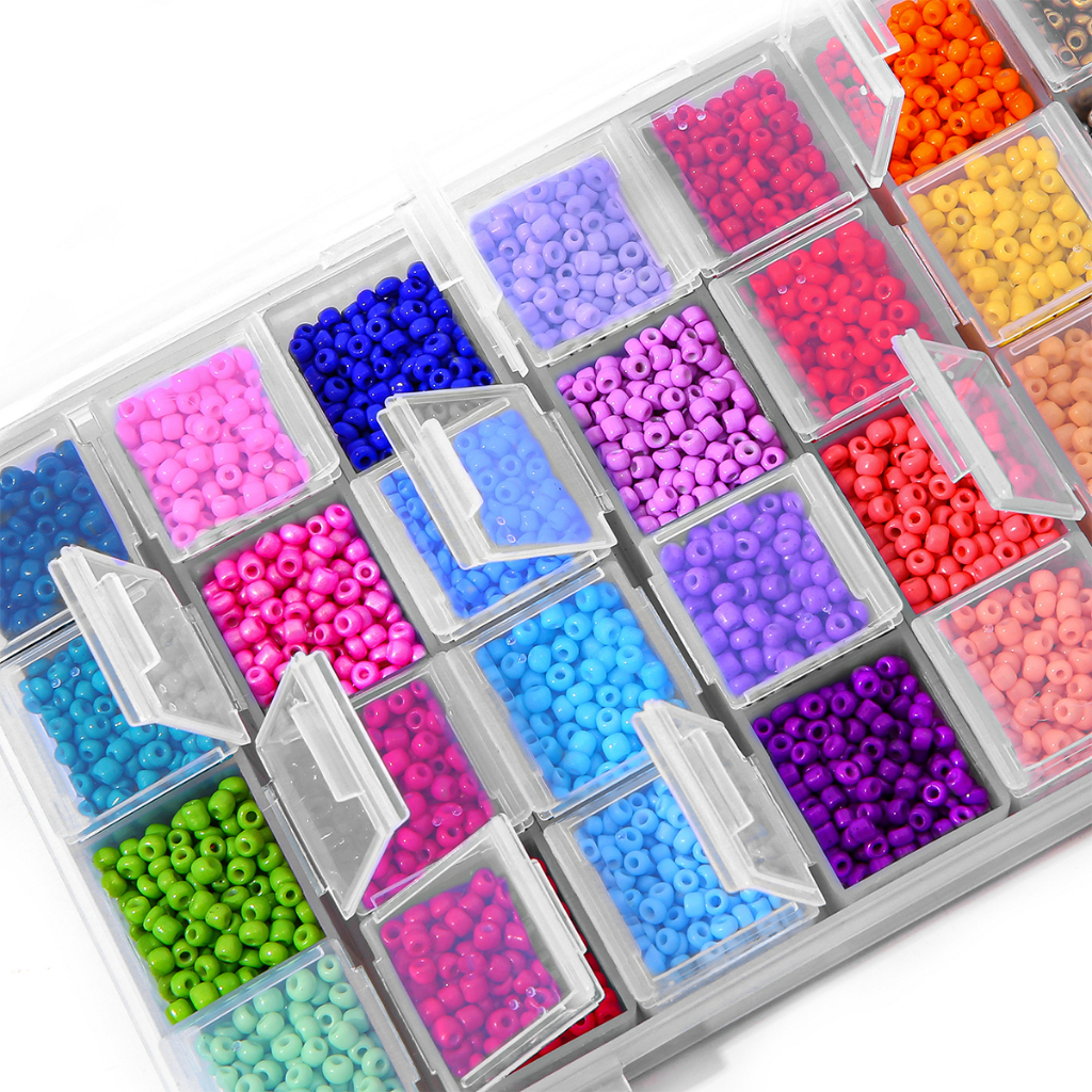 1box Beads Kit 3mm 28warna Manik-Manik Biji Kaca Plastik Alfabet Huruf Hati Beads Kit Untuk Membuat Perhiasan DIY Gelang Kalung Anting Aksesoris