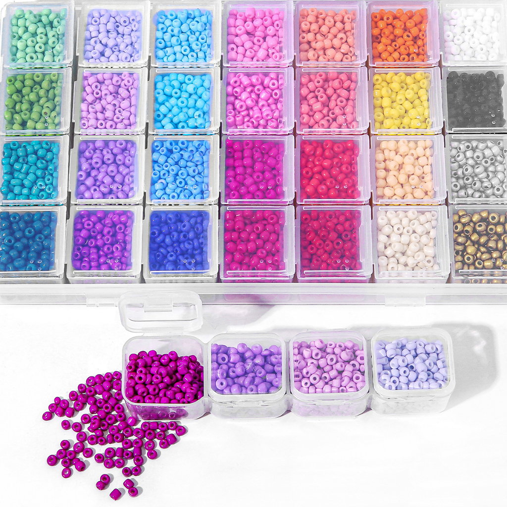 1box Beads Kit 3mm 28warna Manik-Manik Biji Kaca Plastik Alfabet Huruf Hati Beads Kit Untuk Membuat Perhiasan DIY Gelang Kalung Anting Aksesoris