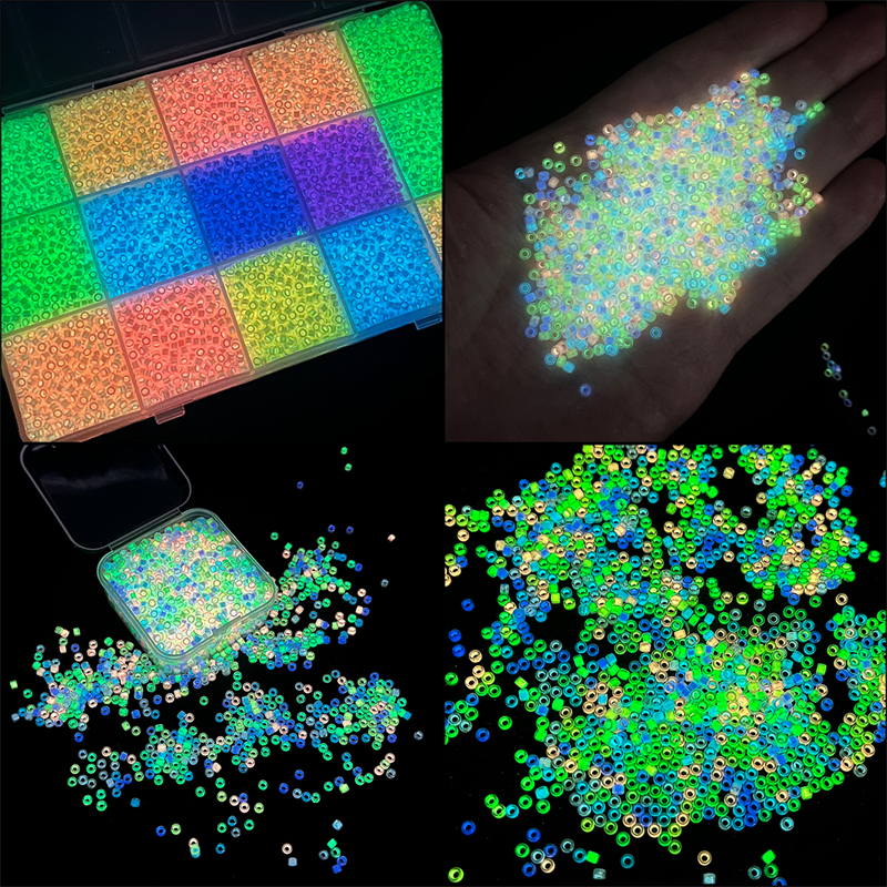 10g 2.5mm Kualitas Tinggi Bercahaya Glow In The Dark Manik-Manik Kaca Untuk Pekerjaan Jarum Handmade DIY Membuat Perhiasan Aksesoris