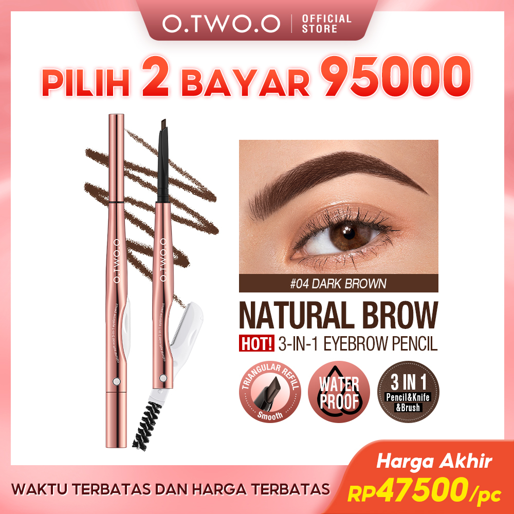 O.TWO.O 3 In 1 Eyebrow Pencil with Eyebrow Razor Waterproof 24 Hour Natural Defining Easy Makeup Kit