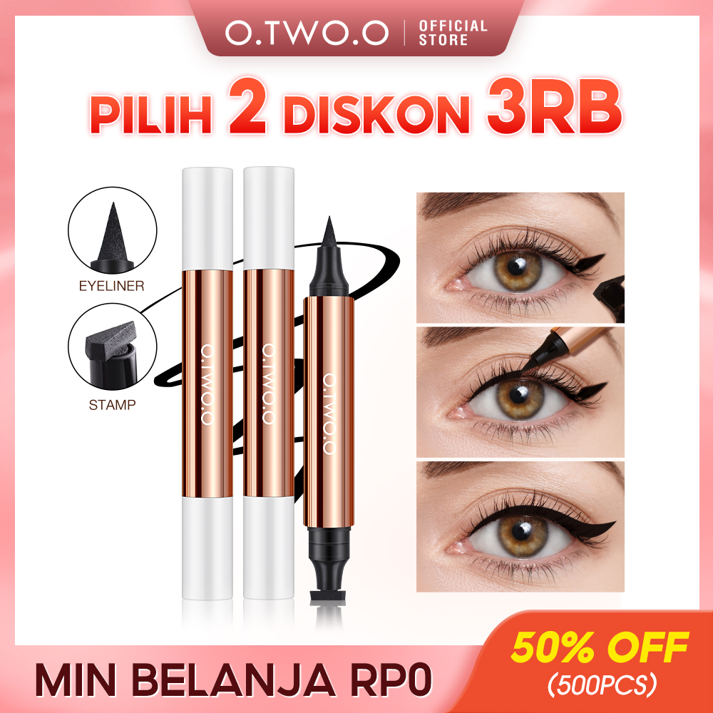 O.TWO.O Liquid Eyeliner 2 In 1 Stamp Eyeliner Waterproof Eyeliner Pencil Eye Makeup