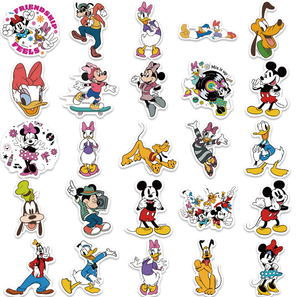 50 Pcs Disney Lucu Kartun Mickey Mouse Graffiti Stiker DIY Laptop Scrapbook Telepon Bagasi Gitar Anak Stiker Mainan